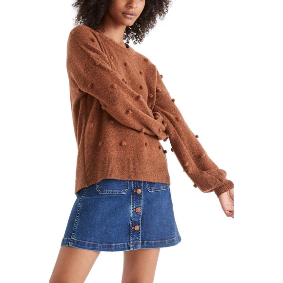 Madewell Heather Cider Brockton Bobble Sweater - Picture 2 of 9
